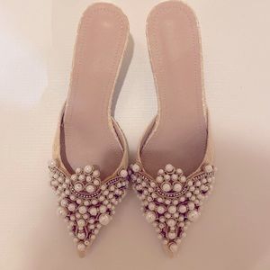 Lace and Pearl Shoes